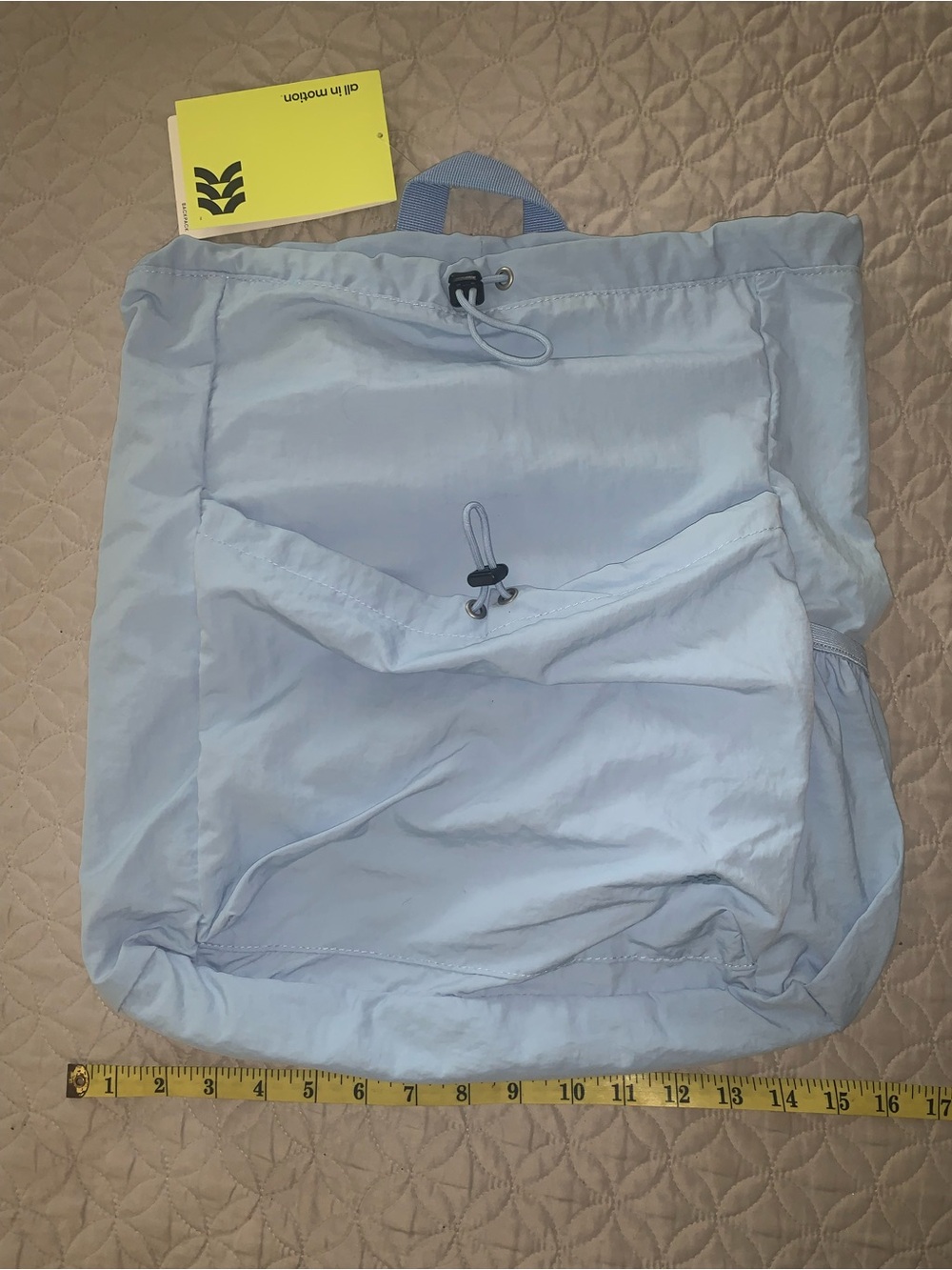NWT Light Blue Women’s Nylon Drawcord Backpack